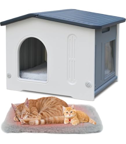 未使用）断熱キャットハウス 耐候性プラスチック 外飼い 犬小屋 Amazon | 断熱キャットハウス 屋外用 耐候性プラスチック製 猫小屋